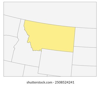 The U.S. state of Montana with neighboring states