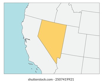 The U.S. state of Nevada with neighboring states