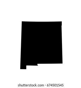 U.S. State New Mexico Black Map Vector