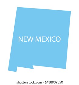 us state new mexico map, blue color, vector illustration 