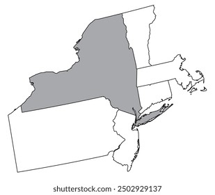 The U.S. state of New York with neighboring states