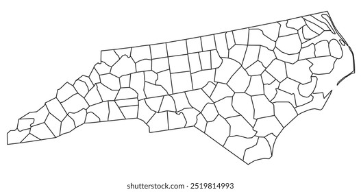 Estado americano da Carolina do Norte com condado