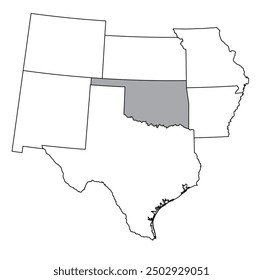 The U.S. state of Ohio with neighboring states