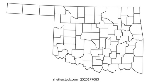 O estado americano de Oklahoma com condado