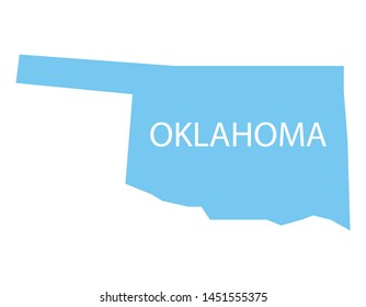 us state oklahoma map, blue color, vector illustration 