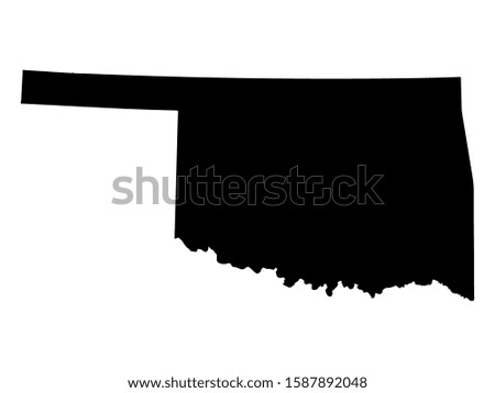 U.S. state of Oklahoma Map Silhouette Vector illustration Eps 10