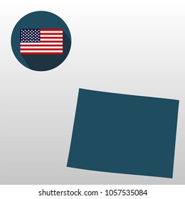 U.S. state on the U.S. map Wyoming on a white background. American flag