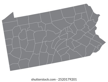 O estado americano da Pensilvânia com o condado