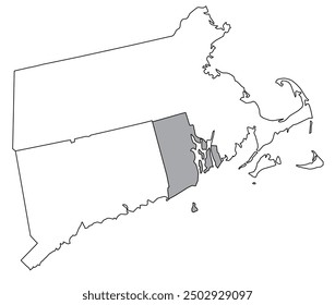 The U.S. state of Rhode Island with neighboring states