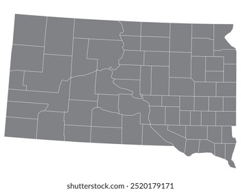 O estado americano de Dakota do Sul com condado