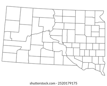 O estado americano de Dakota do Sul com condado