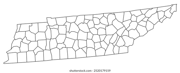 O estado americano do Tennessee com o condado