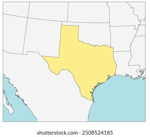 O estado americano do Texas com estados vizinhos