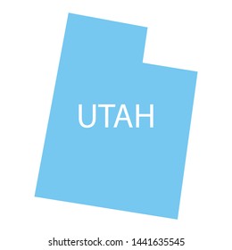 us state utah map, blue color, vector illustration 