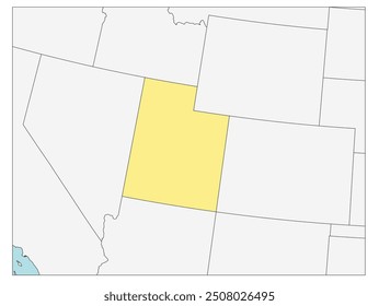 The U.S. state of Utah with neighboring states