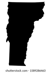U.S. state of Vermont Silhouette Map Vector illustration Eps 10.
