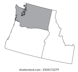 The U.S. state of Washington with neighboring states