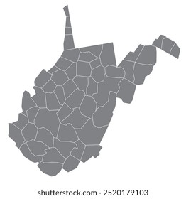 O estado americano da Virgínia Ocidental com condado