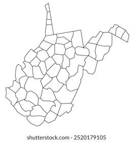 O estado americano da Virgínia Ocidental com condado