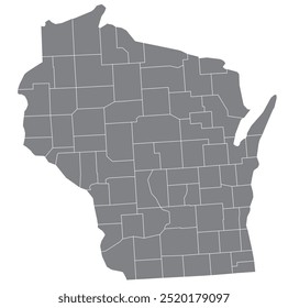 Estado americano de Wisconsin com condado