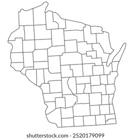 Estado americano de Wisconsin com condado