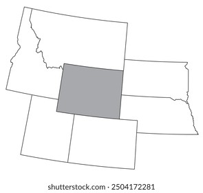 The U.S. state of Wyoming with neighboring states