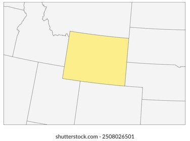 The U.S. state of Wyoming with neighboring states