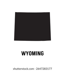 Estado americano de Wyoming Silhueta Mapa Vetor ilustração Eps 10