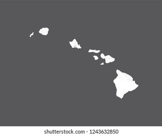 U.S. states - map of Hawaii. Hand made. Rivers and lakes are shown. Please look my other images of cartographic series - they are all very detailed and carefully drawn by hand WITH RIVERS AND LAKES.
