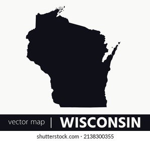Mapa de los estados de EE.UU. Mapa vectorial del estado de Wisconsin. puede usarlo para cualquier necesidad.
