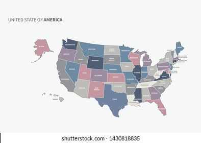 us states map. vector line map of america.
united states map. usa map.