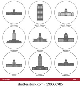 US States - symbolized by the State Capitols (Part 2)