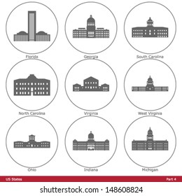 US States - symbolized by the State Capitols (Part 4)