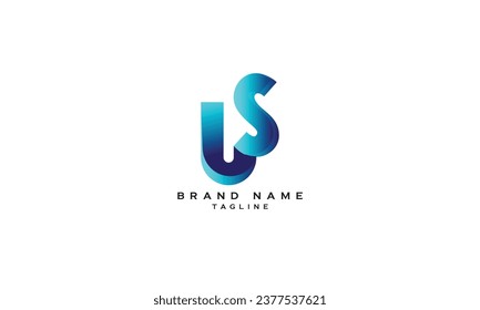 US, SU, Abstract initial monogram letter alphabet logo design