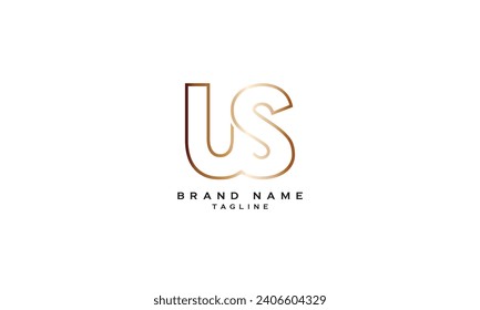 US, SU, Abstract initial monogram letter alphabet logo design