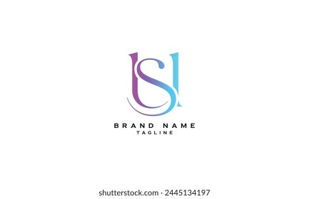 US, SU, Abstract initial monogram letter alphabet logo design