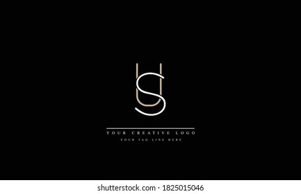 US SU abstract vector logo monogram template