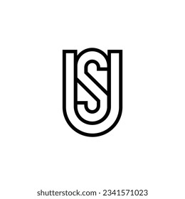 US or SU Monogram simple logo design