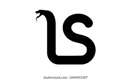 US symbol as a cobra, black isolated silhouette