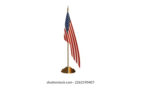 US table flag isolated on transparent background