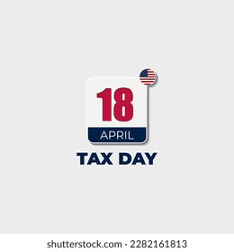 US Tax Day April 18 background vector illustration