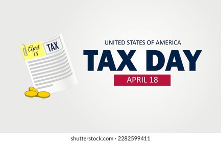 US Tax Day April 18 background vector illustration