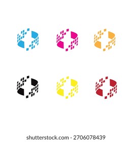 Logotipo de diseño de ilusión de tecnología estadounidense