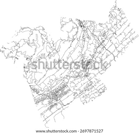 US Tennessee State Anderson County Roads vector 2024 for all roads
