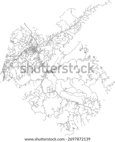US Tennessee State Carter County Roads vector 2024 for all roads