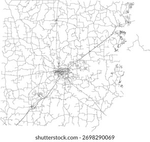 US Tennessee State Henry County Roads Vektor 2024 für alle Straßen
