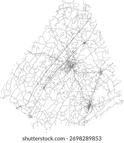 US Tennessee State McMinn County Roads vector 2024 for all roads