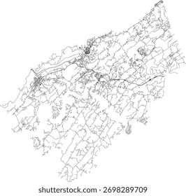 EUA Tennessee Estado Roane County Roads vetor 2024 para todas as estradas