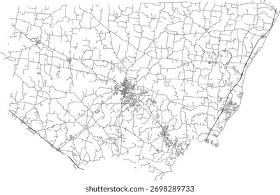 US Tennessee State Robertson County Roads vector 2024 for all roads