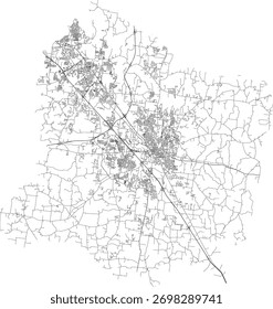 US Tennessee State Rutherford County Roads vector 2024 for all roads